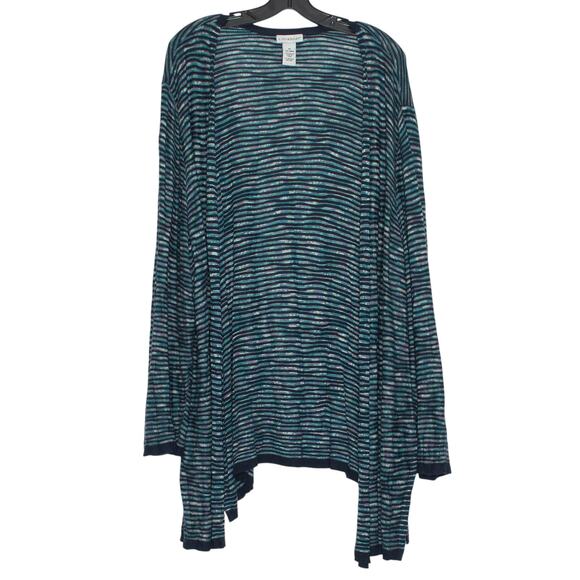 Catherines Cardigan Sweater Coastal Grandma Cottage Boho Minimalist Blue Size 3X - Picture 1 of 6